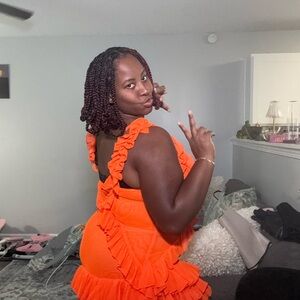 Fashion Nova Orange Backless Dress
